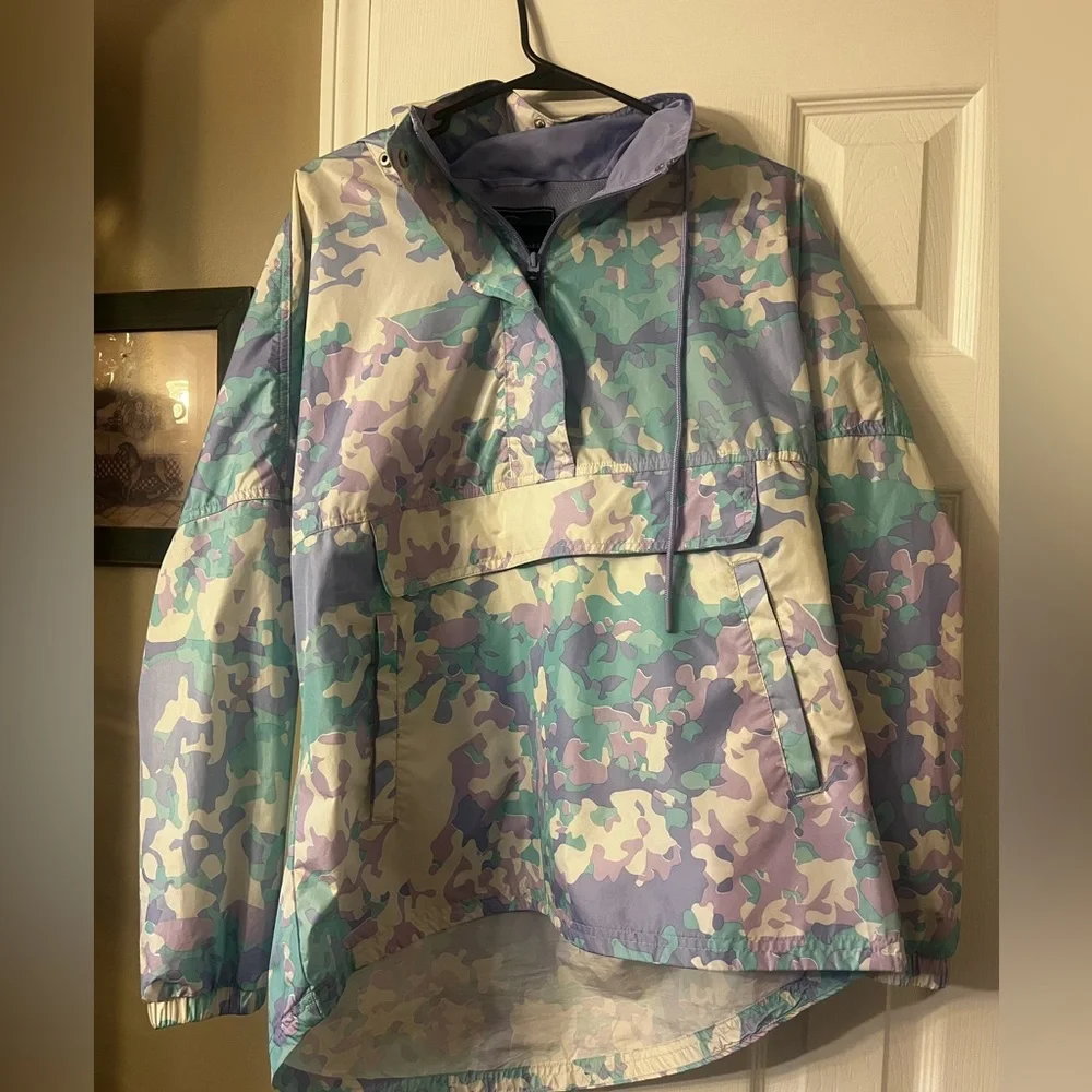 Lauren James multicolored quarter- zip rain jacket - Picture 1 of 3